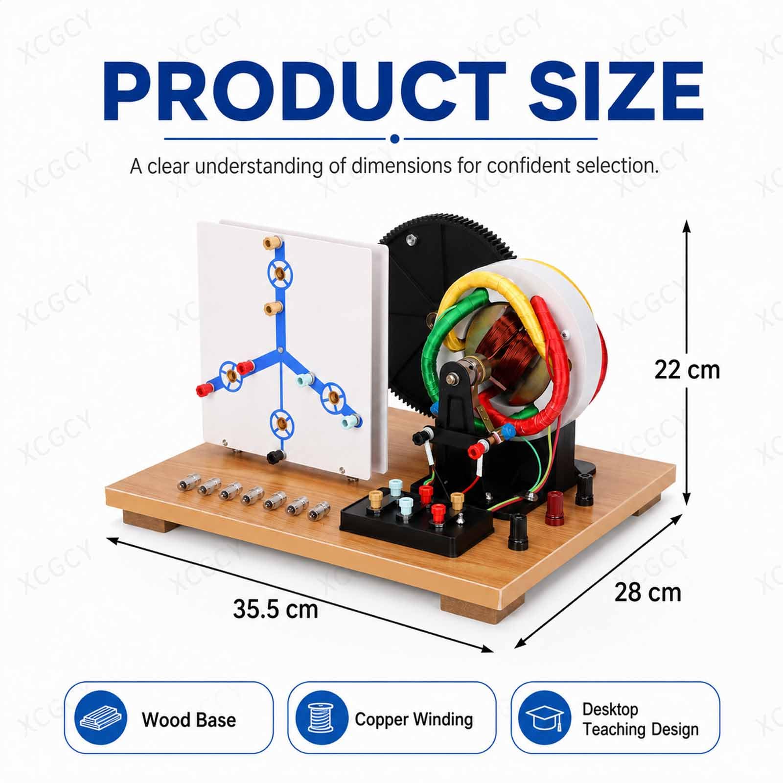 Dreiphasen-wechsel-/gleichstromgenerator-Modell, Demonstration Einer Elektromagnetischen Stromversorgung Für Den Physikunterricht, Handkurbelmodell, Sichtbare Spulen/verdrahtung, Für