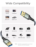 Vista 2 de AINOPE Cable USB a USB, cable USB 3.0 A a A macho a macho [nunca se rompe], cable tipo A de doble extremo compatible con cajas de disco duro, KVM