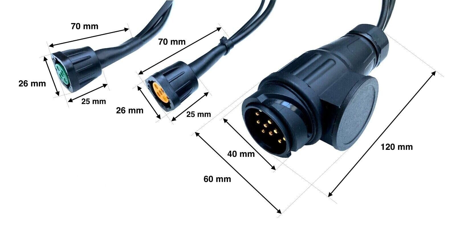 Kit de iluminación LED para remolque 12V/24V – 2 luces traseras LED, luces matrícula, reflectores y cable 13 pines – Homologación E9