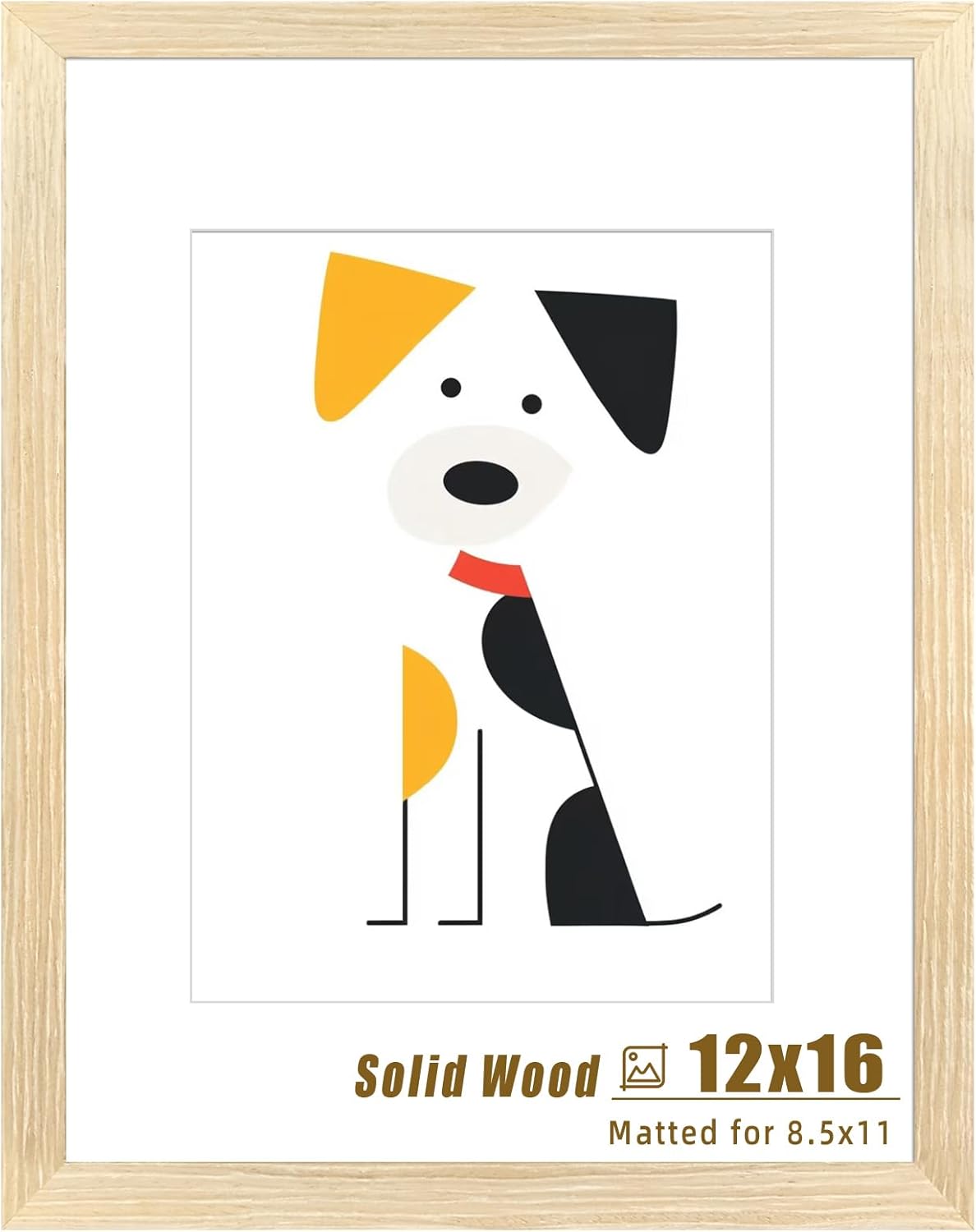 LUCKYLIFE 12x16 Picture Frame Natural Solid Wooden Photo Frames Diamond Art Painting for Wall, Display 8.5x11 with Mat or 12x16 Without Mat, 1 Pack Natural 12x16