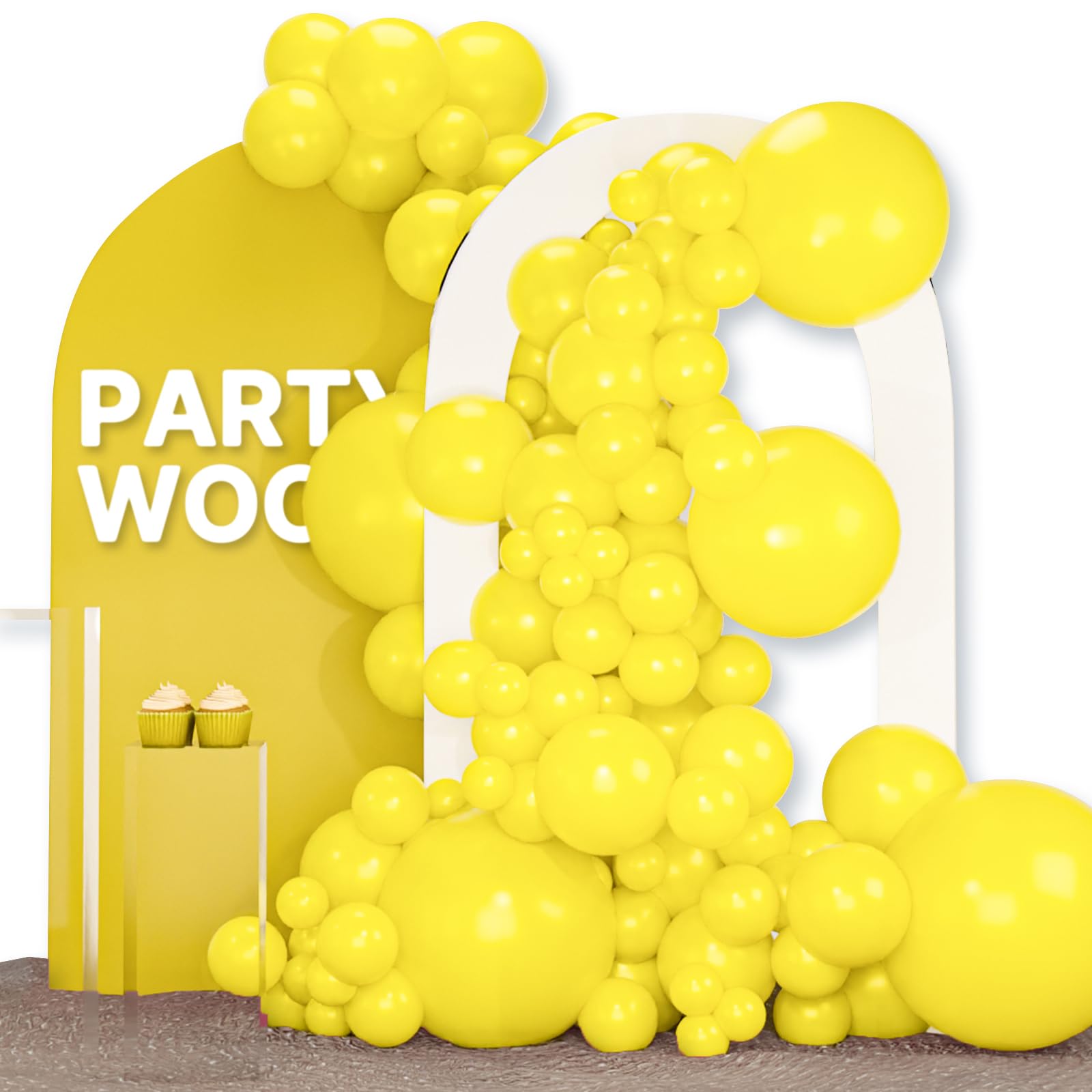 PartyWoo Yellow Balloons 120 pcs Different Sizes of 18 12 10 5 Inch Matte Light Yellow Latex Balloon Arch Kit Garland for Easter Bee Baby Shower Sunflower Birthday Graduation Decorations Yellow-Y55