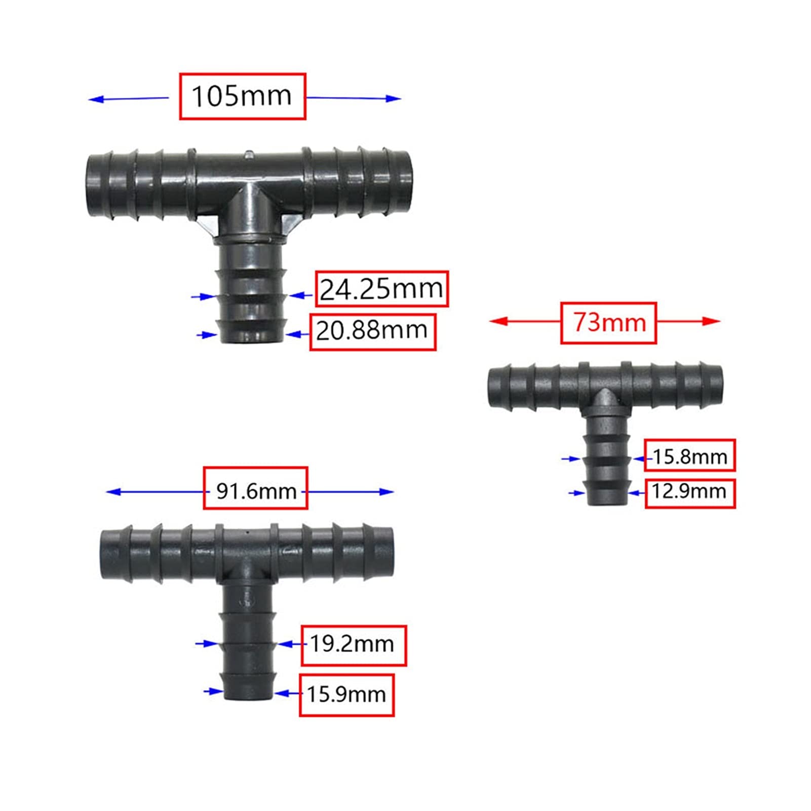 Armatura do nawadniania kropelkowego Złącze do wody natryskowej 50 szt. 16 mm 20 mm 25 mm PE Rura Trójnik Kolanko Naprawa Koniec Korek Łącznik 1/2 3/4" Ogród Nawadnianie Kroplowe