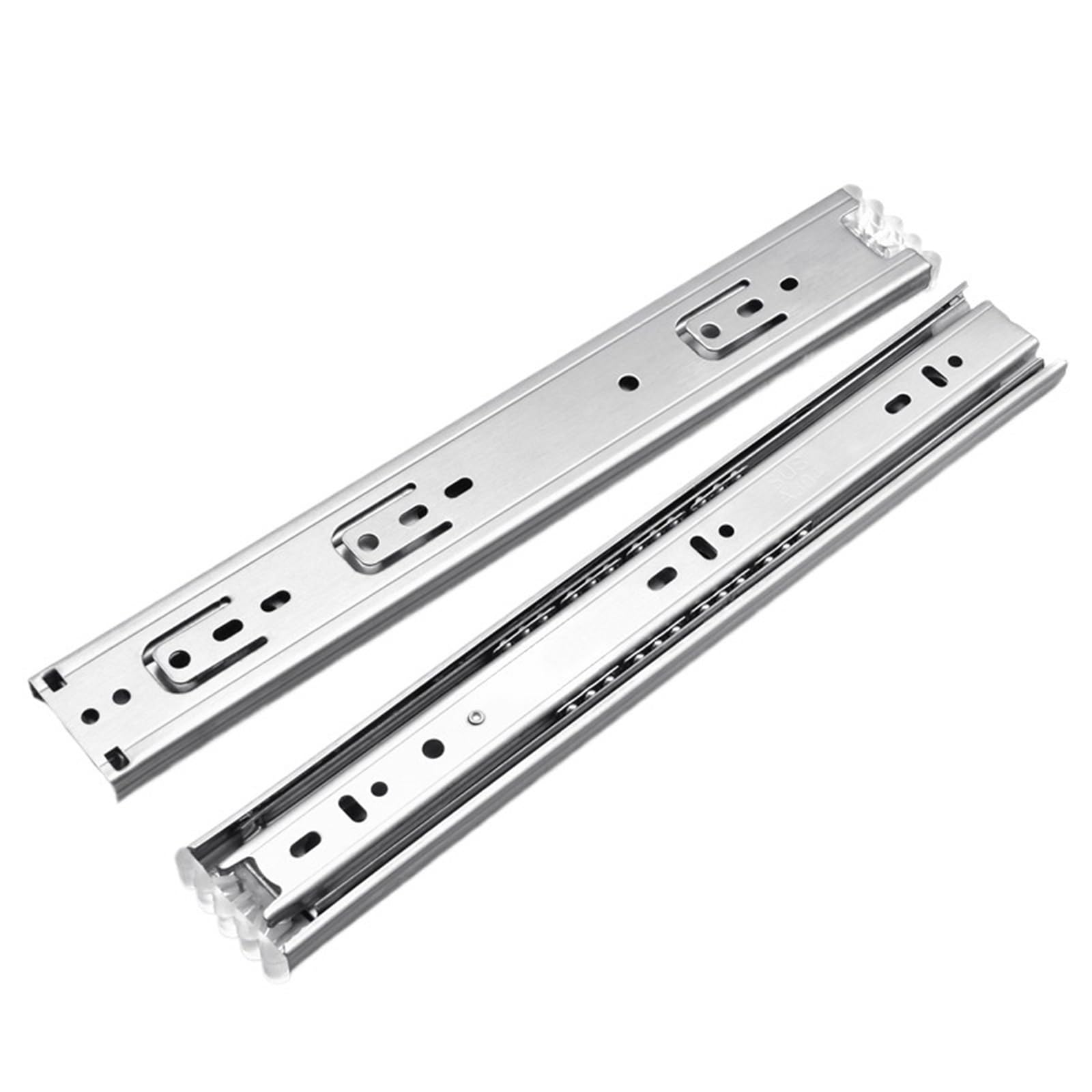 Ppqiru One Color 2Pcs 10" - 22" Stainless Steel Drawer Slides Soft Close Track Rail Sliding Three-Section Cabinet Furniture Hardware For Cabinet Drawer(Normal 14Inch 35Cm)