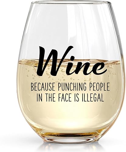 Wine Because Punching People in the Face is Illegal - Wine Gifts For Coworkers