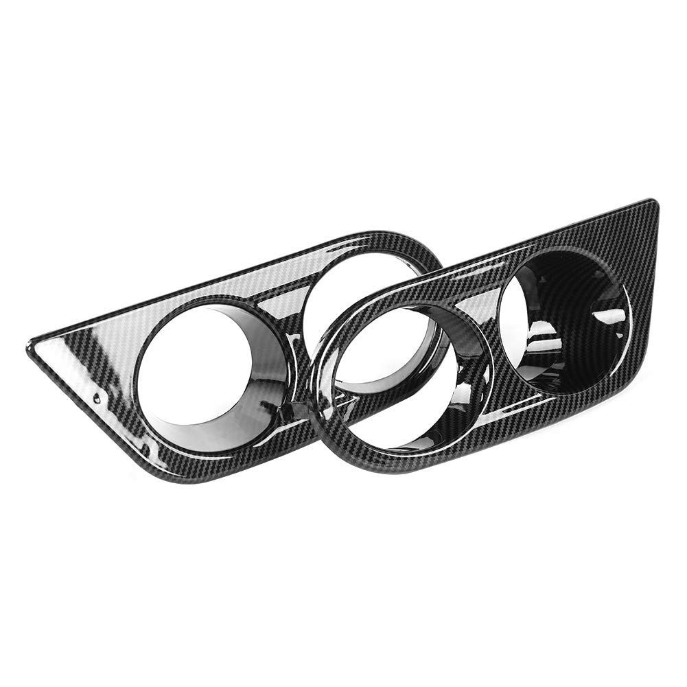 Copertura Fari Nebbia Anteriore in Stile Carbonio 2 Pezzi con Doppie Fori Accessorio Auto Adatto per E46 M3 2001 2006 Materiale Plastico Resistente e Durabile