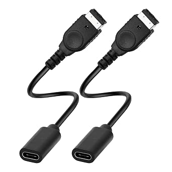 GBA SP to USB C Adapter, USB Type C Adapter for Nintendo DS Original and Gameboy Advance GBA SP Consoles Charging Cable, 2 Pack