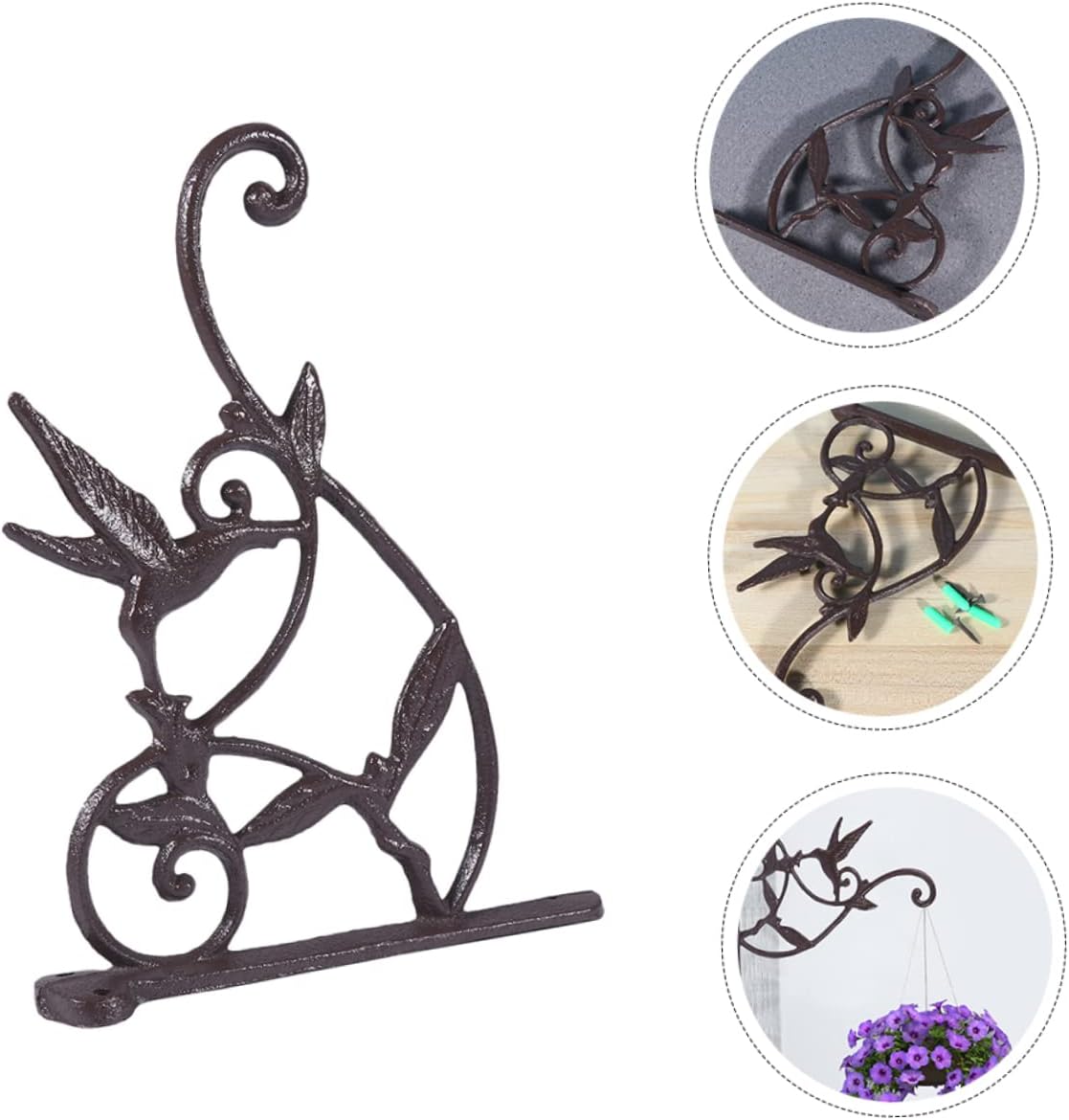 2pcs Hanging Basket Bracket for Outdoor Use Durable Iron Wall-Mounted Planter Hooks Vintage-Style Lantern Hanger for Garden Decor