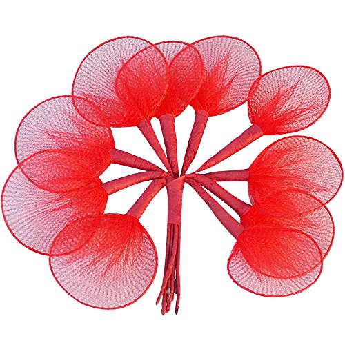 C.X.Y. Lot de 100 raquettes en tulle, pour bonbonnière ou marque-place rouge