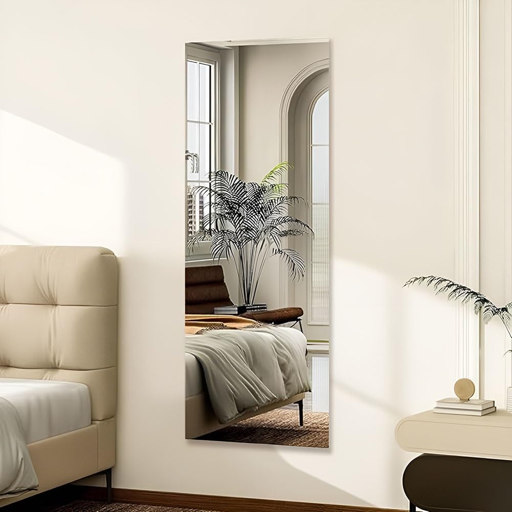 Espejo de Gimnasio en Casa Espejo Suave Acrílico Sin Marco Montado en La Pared para Gimnasio, Yoga, Sala de Estar, Autoadhesivo(40x90cm/15.7x35.4in)
