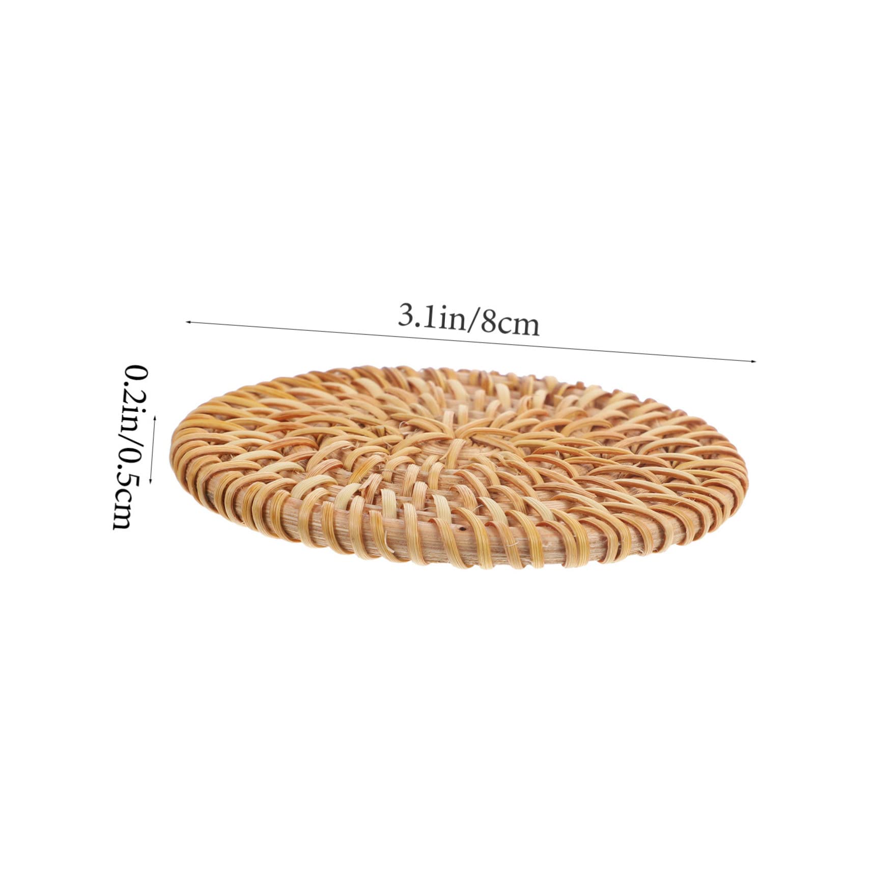FELTECHELECTR 6pcs Handmade Rattan for Teacups Insulation Mats for Dining Table Kitchen Drinkware Accessories
