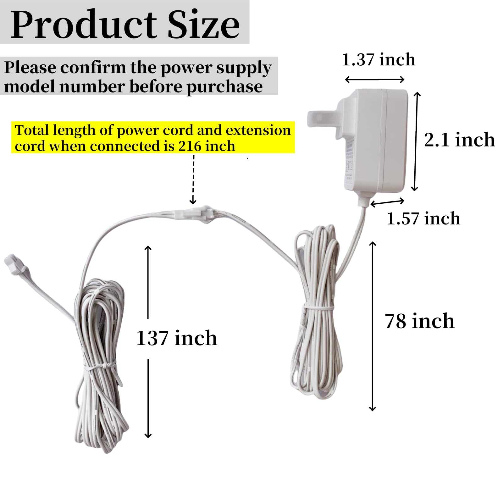 ULlisted Charger Plug-in for ST30 & R28 Motors - Compact Lithium-Ion 8-Hour Charge 100-240V Input 13.3V Output with 137-Inch Extended Cable 9020672