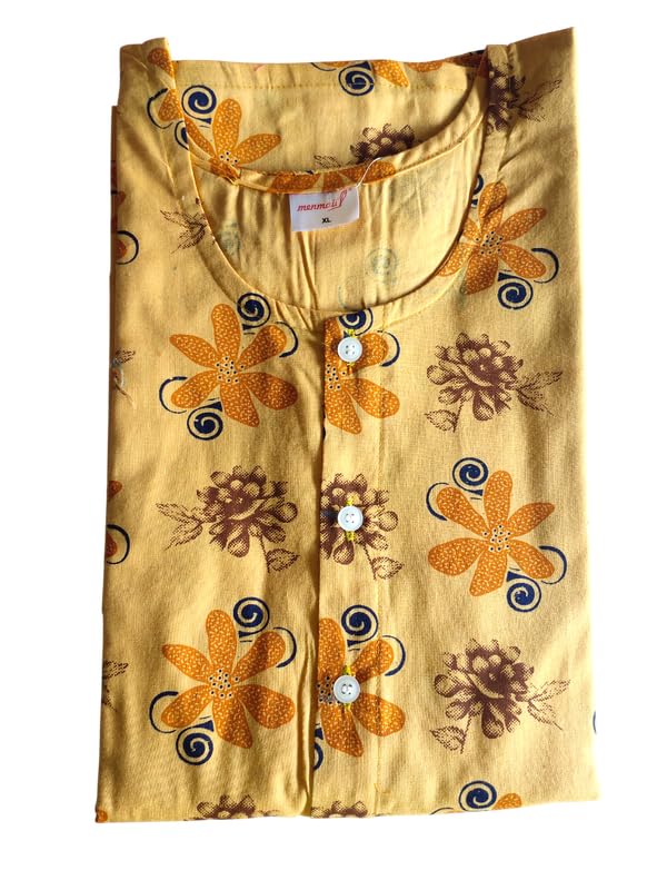 Image of MENMAII Women's [Free Size] Full Open /Front Buttoned [a Kind of Adaptive Clothing] Multipurpose Nighty for Maternity /Pregnancy /Elderly /Patient /Feeding /Hospital Purpose Nighty