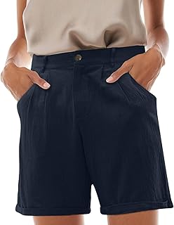 2025 - Pantalones cargo lisos casuales para mujer con cremallera y bolsillos con botones, plisados, pantalones casuales, pantalones cortos de yoga para mujer, mini