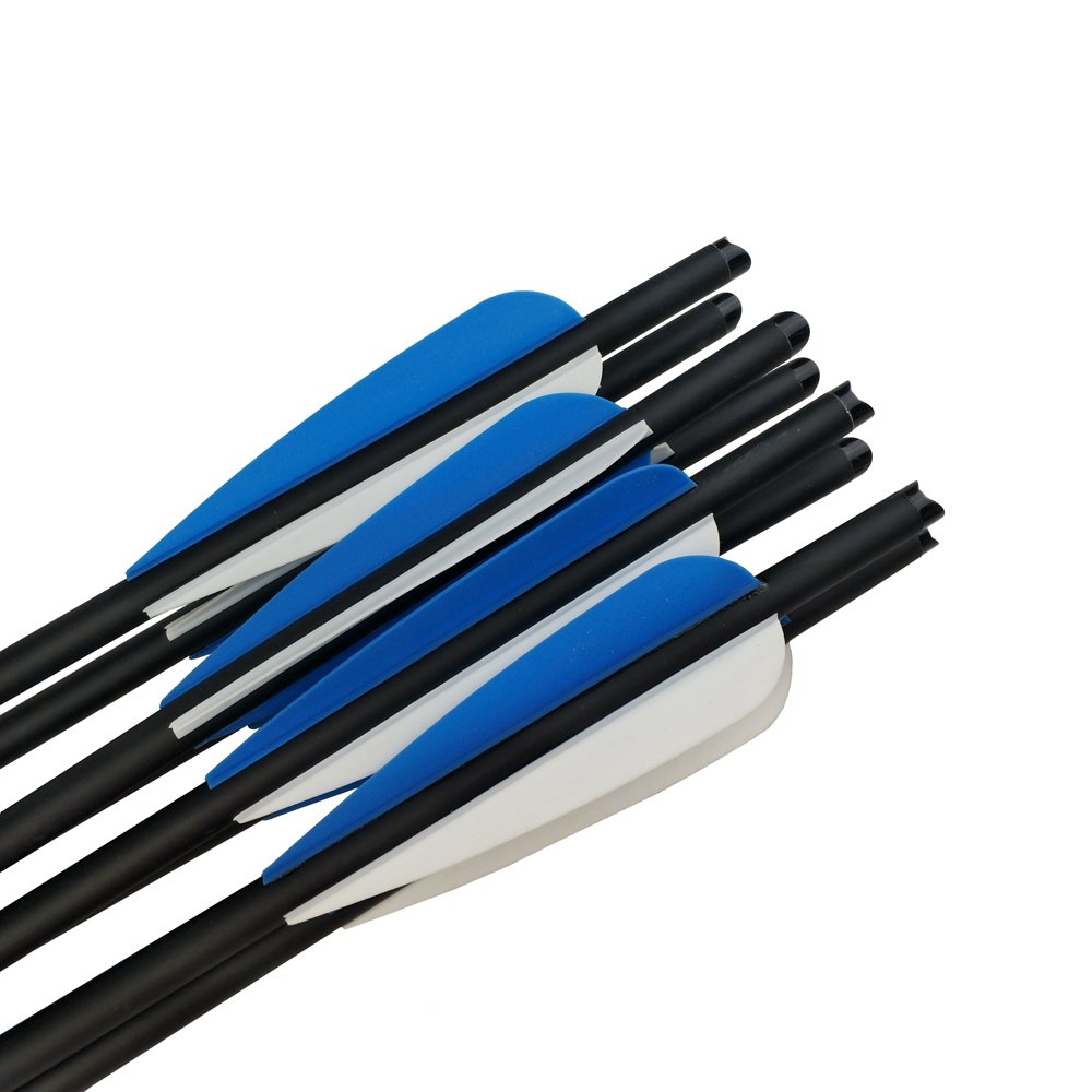 12 Pezzi Frecce per Balestra 22 Pollici Carbonio Frecce per Tiro con L'Arco per Balestra (Blu, 22Inch)