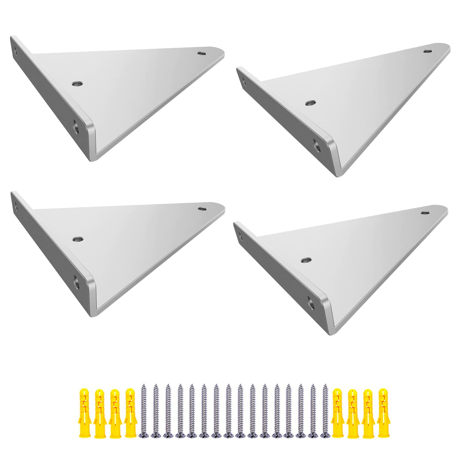 4 Piezas de Soportes Estante Flotante Estantería Metal Alta Resistencia Triangulares Invisibles con Tornillos, Colores