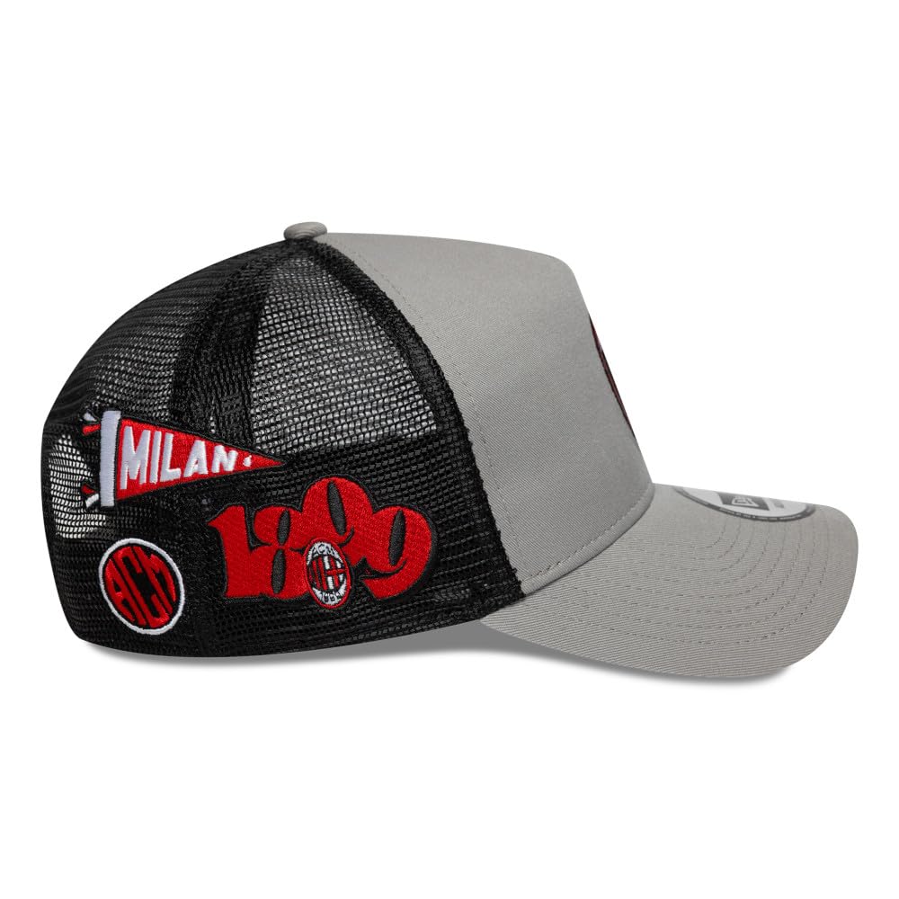 New Era Berretto 9FORTY A-Frame Trucker AC Milan Patch Grigio
