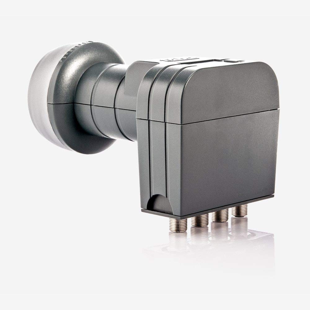 Fuba DEK 417 Quad LNB 4 participants – LNB Universel 4 Voies avec Filtre LTE pour Quatre participants/récepteur/TV – Compatible HDTV et UHD (4K/8K) – Blindage Mobile optimisé – avec boîtier de