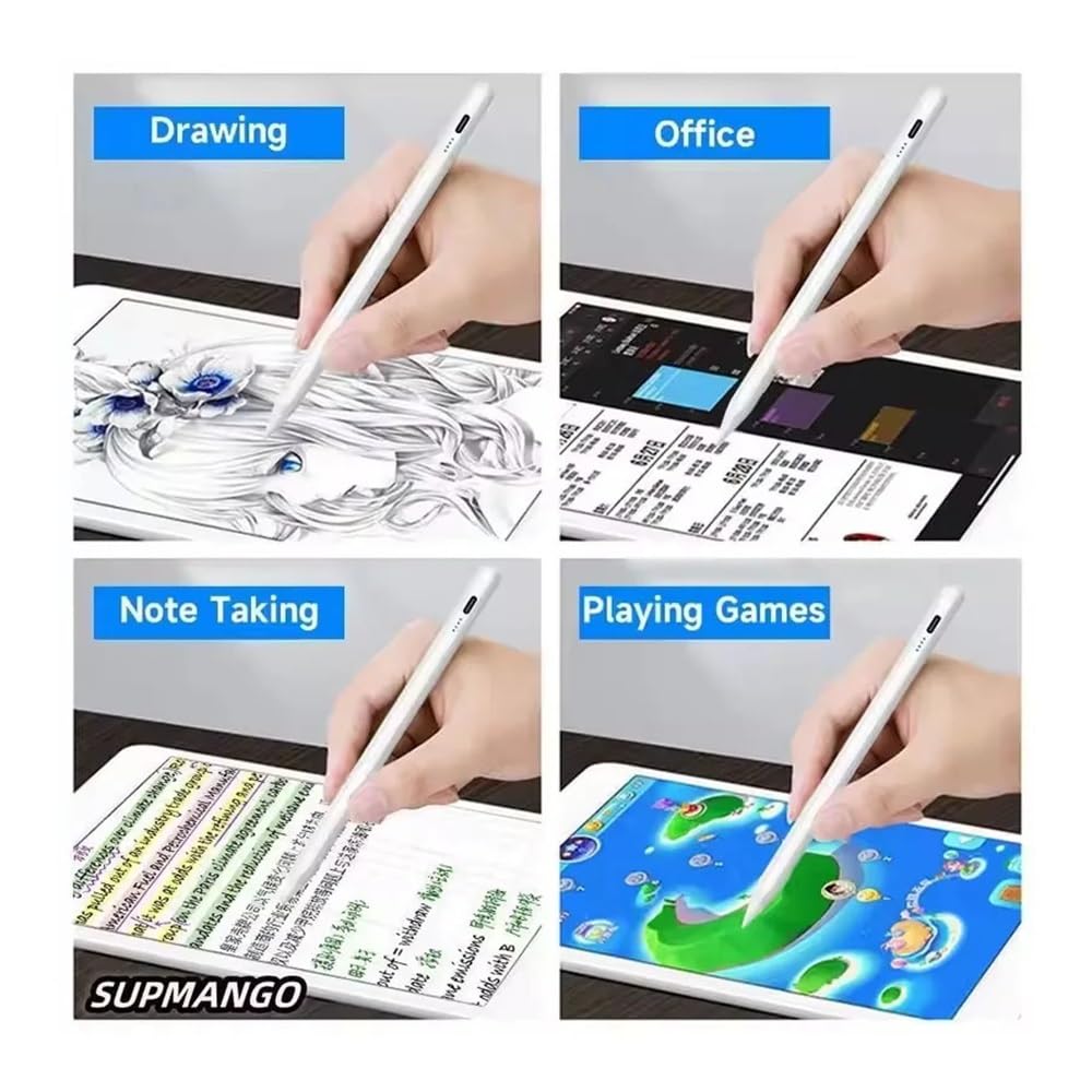 Touch Screen Stylus Pen with Palm Rejection, Magnetic Rechargeable Pen for Apple iPad & Other Tablets
