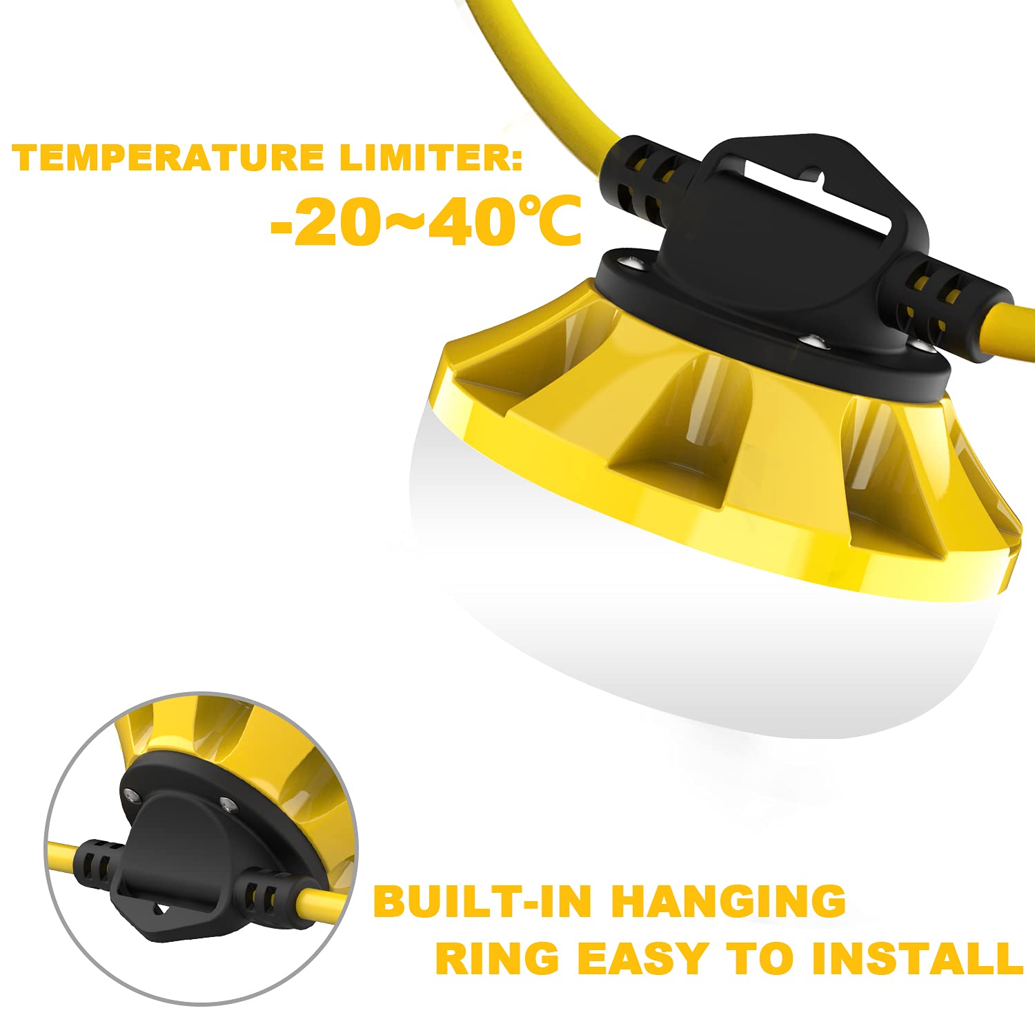 Bomcosy 50 FT LED String Lights - Dimmable, Shatterproof Bulbs, IP45 Waterproof For Outdoor & Indoor