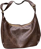 Floerns Women's Soft PU Leather Vintage Slouchy Hobo Crossbody Bag with Secure Zipper