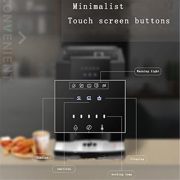 19bar Semi-Automatic Express Coffee Machine Touch Screen Grinder Coffee Maker