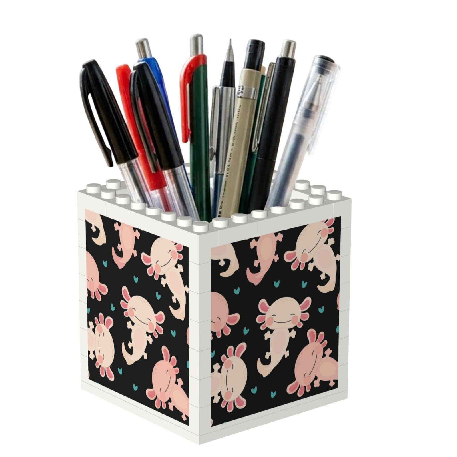Poadnly Cute Axolotl, Pen Pot Pencil Holder for Office Home School, Compact Desk Organiser for Office Stationery