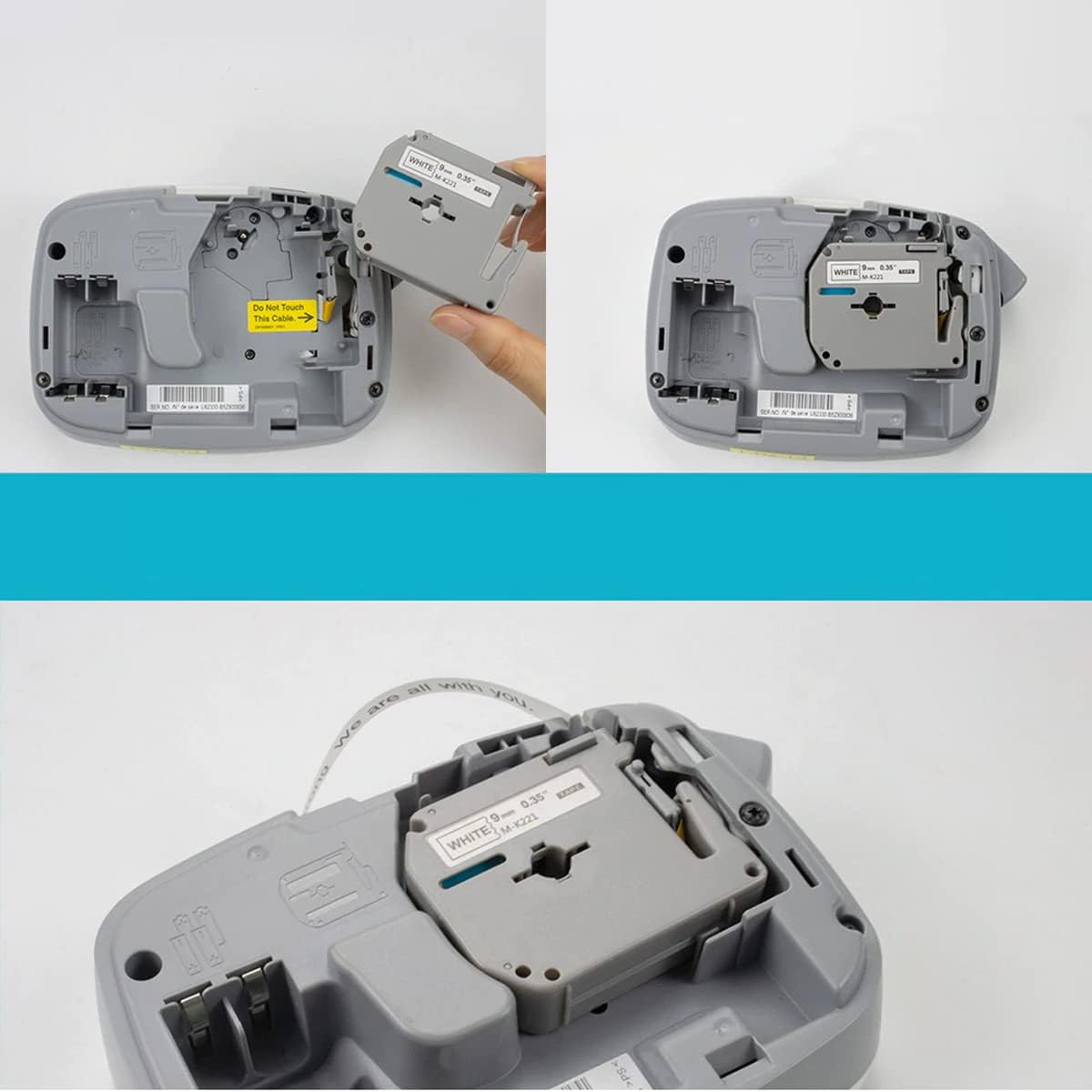 KIT COM 6 FITAS BRANCAS ROTULADOR BROTHER COMPATÍVEL Mk231 M231 Mk 231