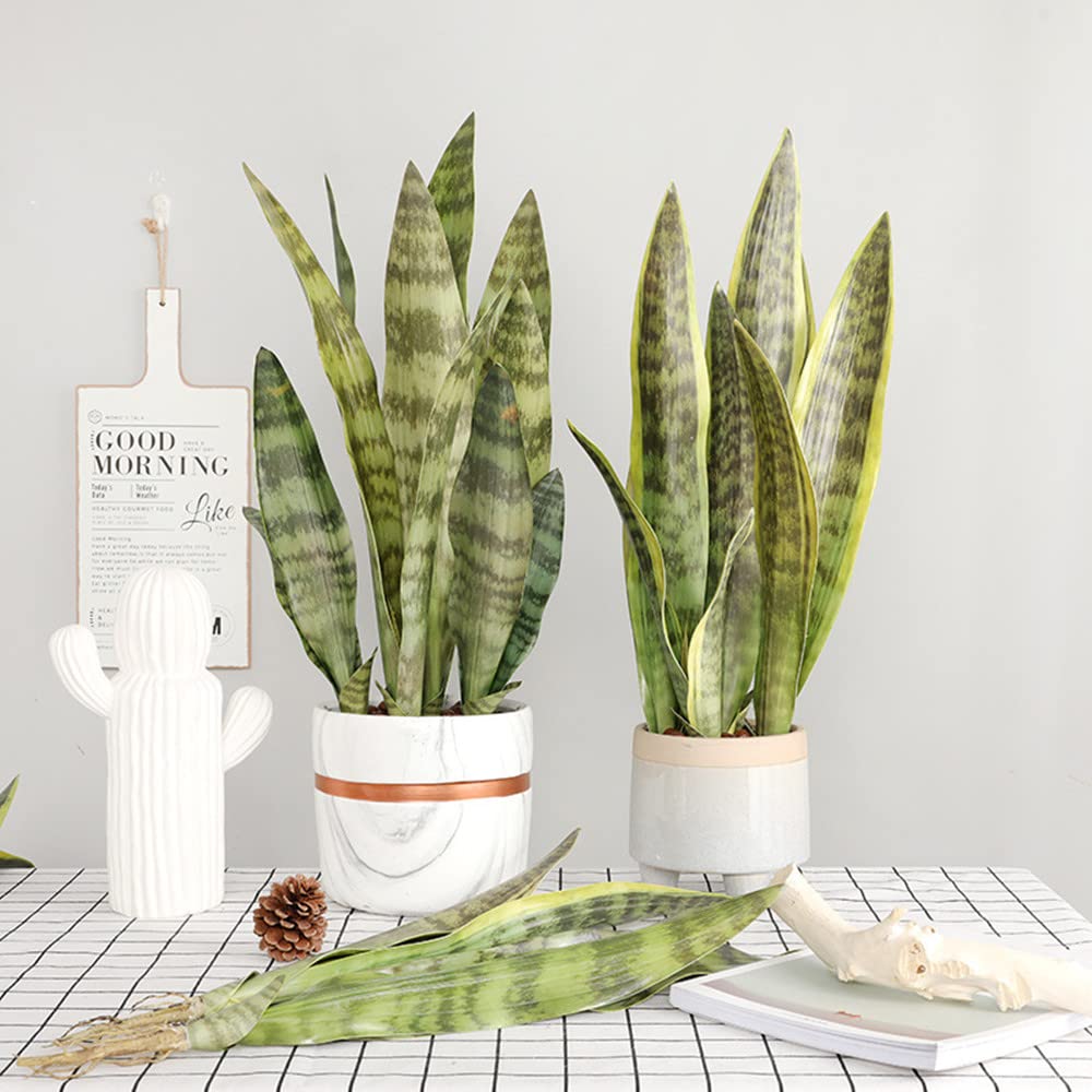 Amazon.com: XZJMY Fake Snake Plant 16.5" Artificial Plant Fake Sansevieria  for Home Office Store Decoration,Without Vase (3Pcs, Green) : Home & Kitchen