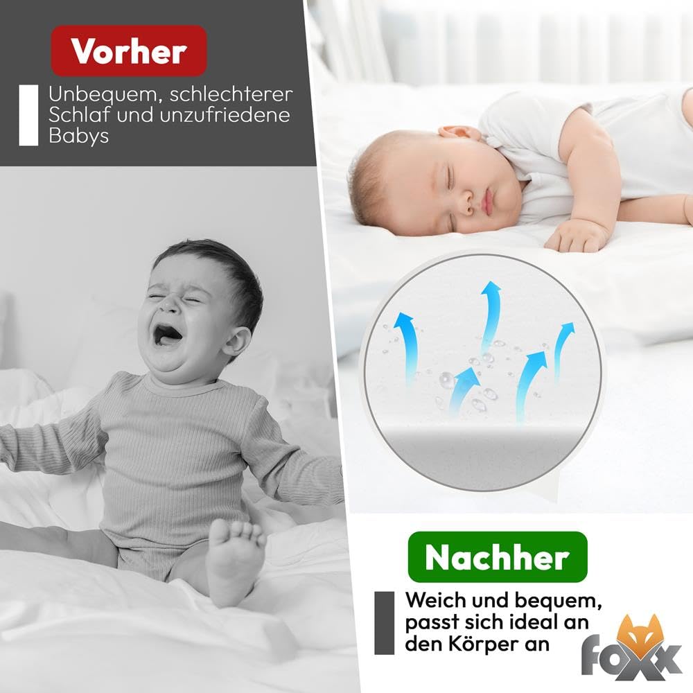 Foxx Noyau de matelas pour bébé et enfant 60 x 120 cm sans housse mousse qualité supérieure