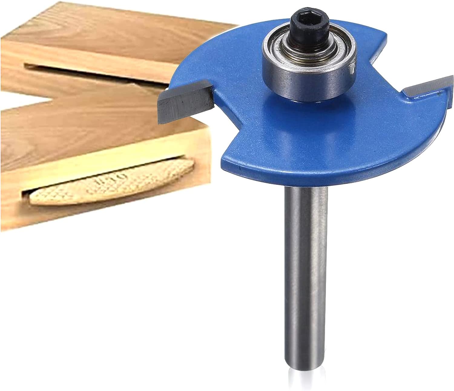 Sinoprotools Biscuit Jointer Router Bit, 1/4 Inch Shank, Slot Cutter