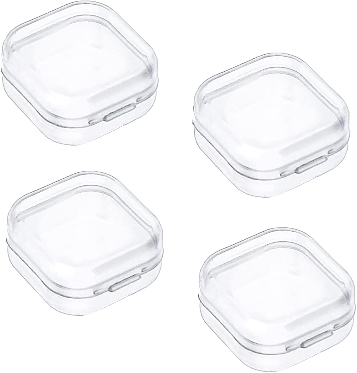 Worasign Clear Plastic Beads Storage Containers Box 4 Pack Small 1.37 x 1.37 x 0.7