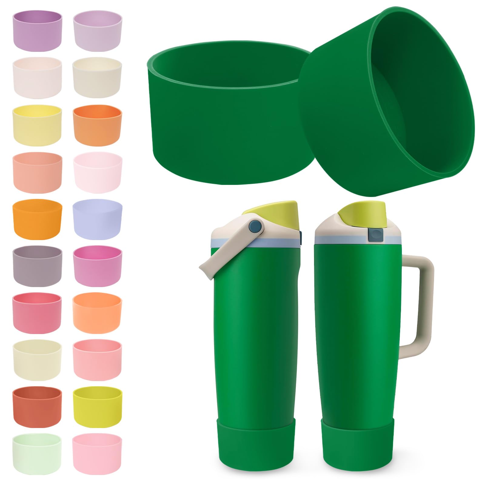 Kaitiaki 2PCS Silicone Boots for Owala 30oz & 40oz FreeSip Sway Bottles & Tumblers – Non-Slip, Scratch-Resistant, Stability Enhancer for Owala Accessories, Available in 18 Colors (Putting Green) — image 1