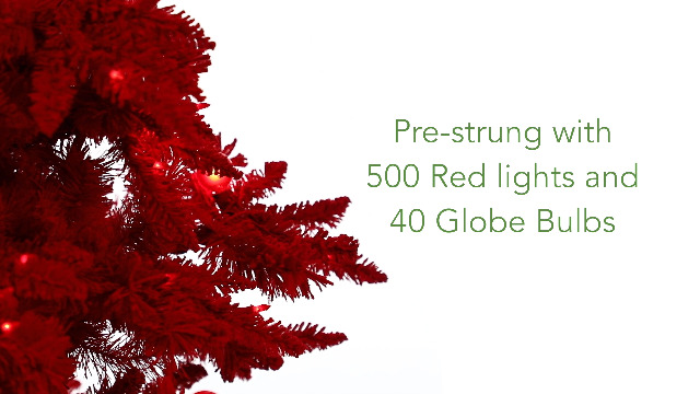 Amazon.com: Nearly Natural 7ft. Red Flocked Fraser Fir Artificial