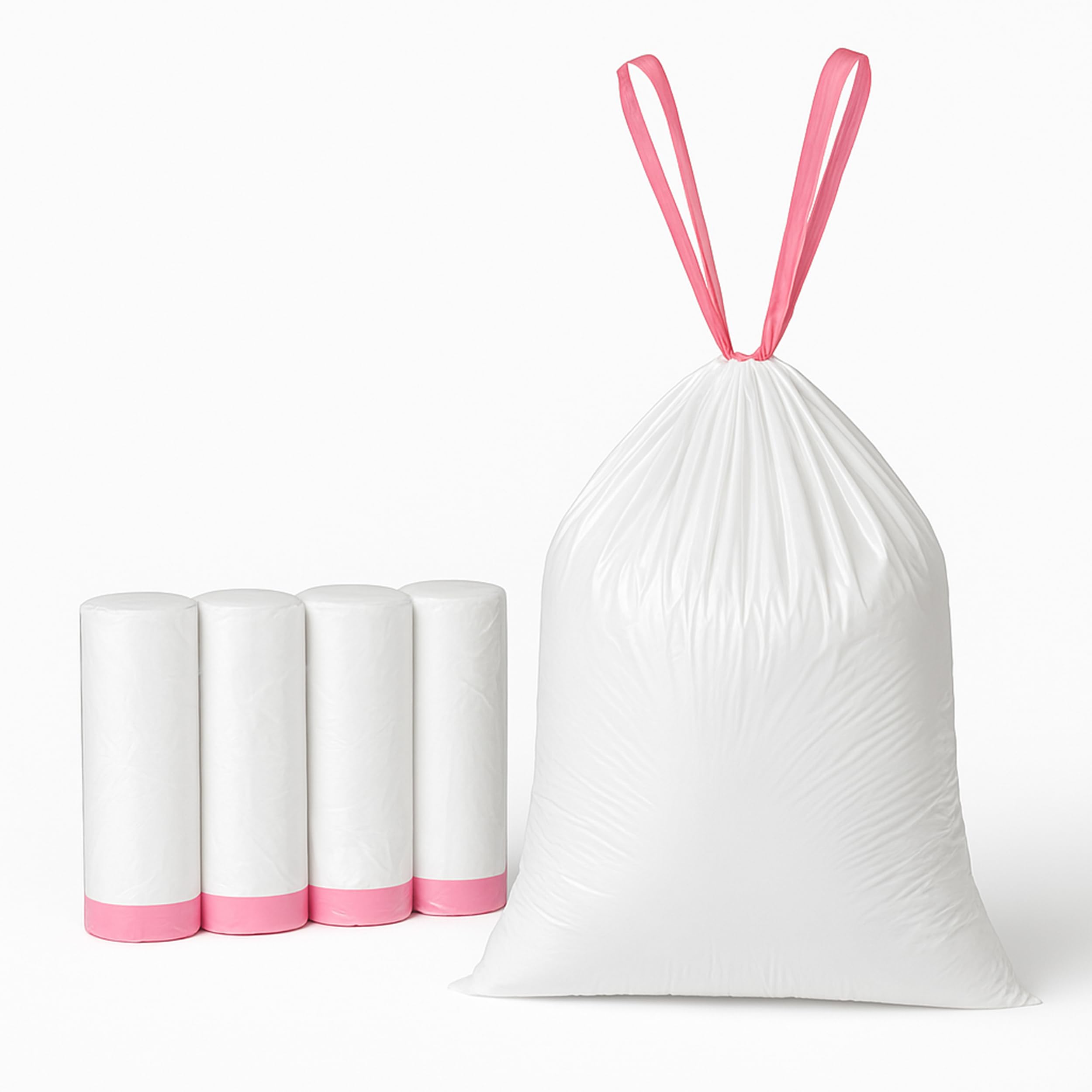 Photo 1 of 13 Gallon Tall Kitchen Trash Bags Drawstring, 120 Count White Garbage Bags, Leak Resistant & Tear Resistant, Easy Tear-Off Roll, Unscented Trash Can Liners for Standard Kitchen Bins