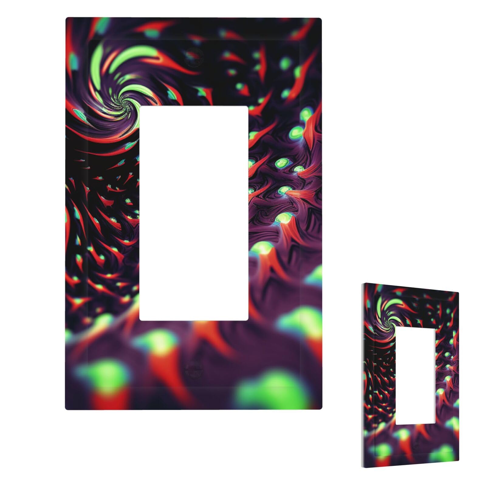 Fantasy Sci-Fi Dizziness Wall Plate Cover Modern Decorative 1 Gang Light Switch Cover Unbreakable Receptacle Outlet Covers For Living Room Bedroom Home Decor 1 Gang