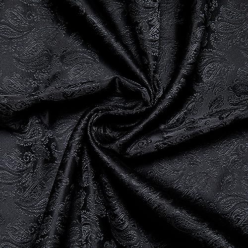 Yohowa Black Scarf For Men Paisley Silk Lightweight Feeling Soft Scarves Neckerchief Wraps Fashion Gift thumb #4