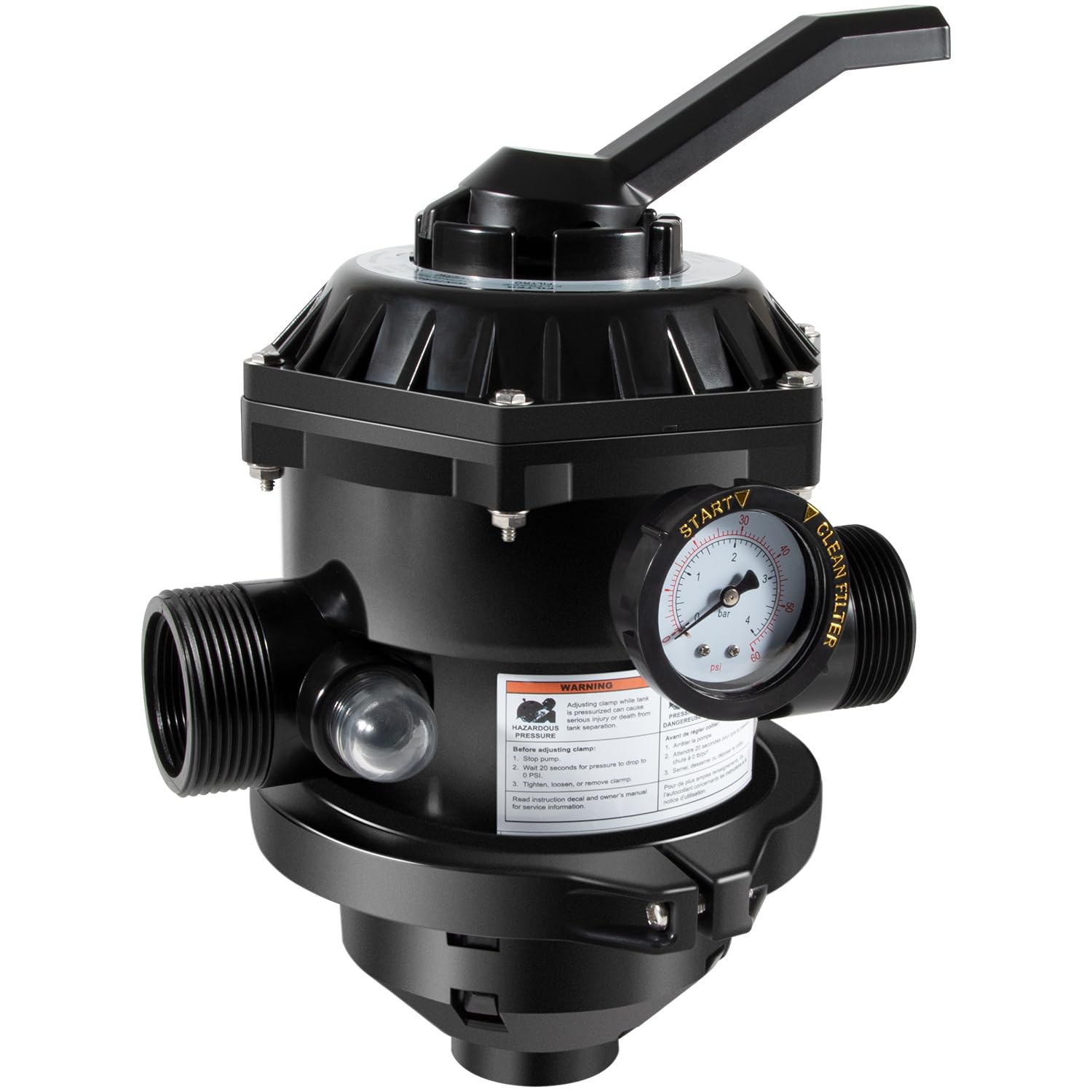 E-cowlboy 262506 1-1/2-Inch 6-Way Clamp Style Valve Replacement Pool and Spa Sand Filter