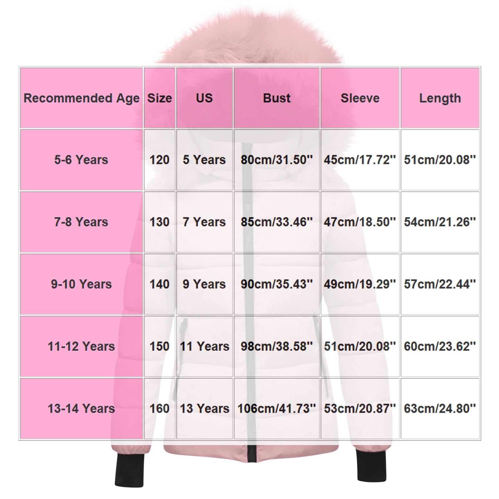 Générique Manteaux Fille Doudoune Enfant Doudoune Epaisse Coat à Capuche Vestes Coupe-Vent Vêtements Décontracté Manteaux Classique Veste Couleur Unie Vetement