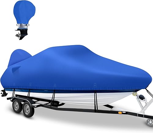 Miniatura 7 de Funda para lancha de 20 a 22 pies, resistente al agua, 1200D, con cubierta de motor de barco, se adapta a lanchas de 20 pies, 21 pies y 22 pies,
