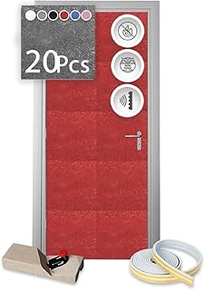 Arrowzoom Red Single Side-20 Pieces Polyester Foam Panels Acoustic Insulation Soundproofing 12 x 12in NRC 0.9 High Density Beveled Edge Recording Studio Podcast Sound Absorbing Tiles Man Cave 1184
