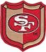 Vintage 80s San Francisco SF 49ers RED 3" Old Logo Crest Patch Throwback(new old stock) Sew or Iron On