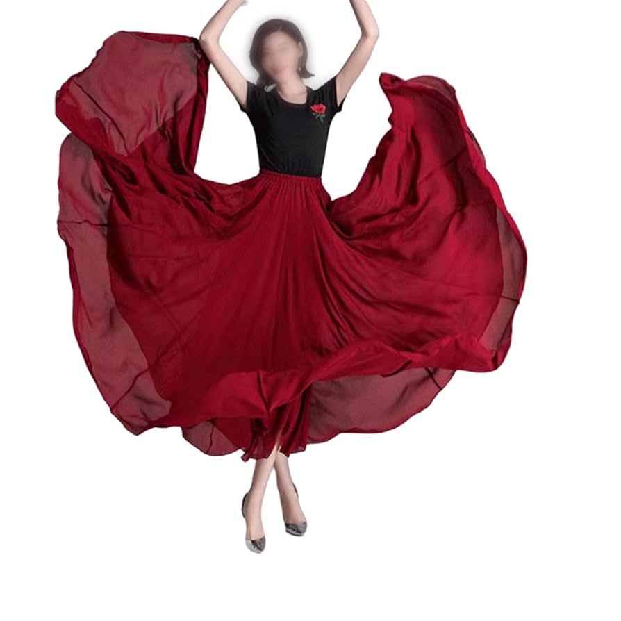 Amazon.co.jp: ロングスカート 社交ダンス衣装 マキシ丈