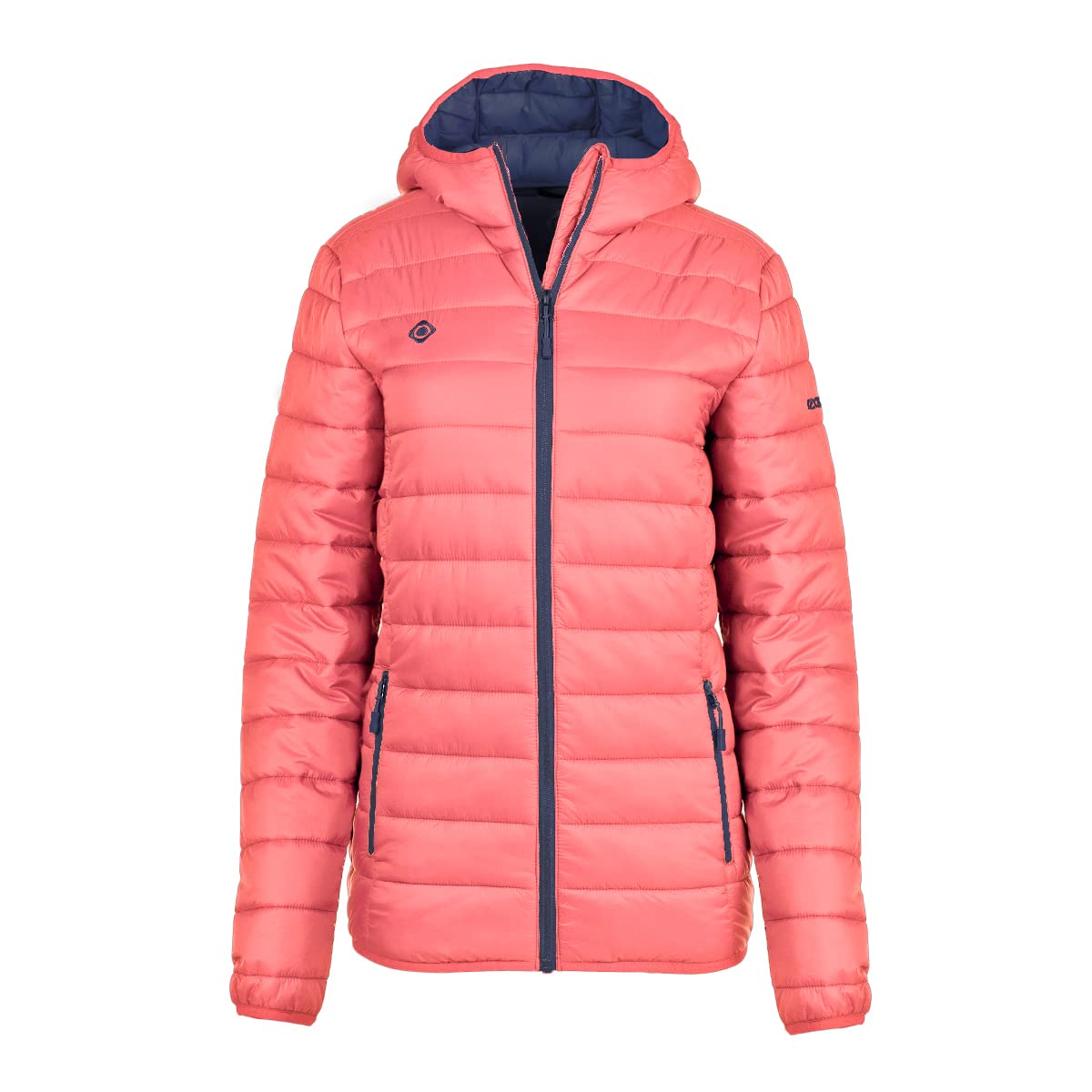 IZAS SINDU W Giacca Mount-Loft Ultraleggera da Donna. Resistente al Vento e all'Acqua. Traspirante e Termica. Con Cappuccio e Tasche Ventrali. Pieghevole in Tasca