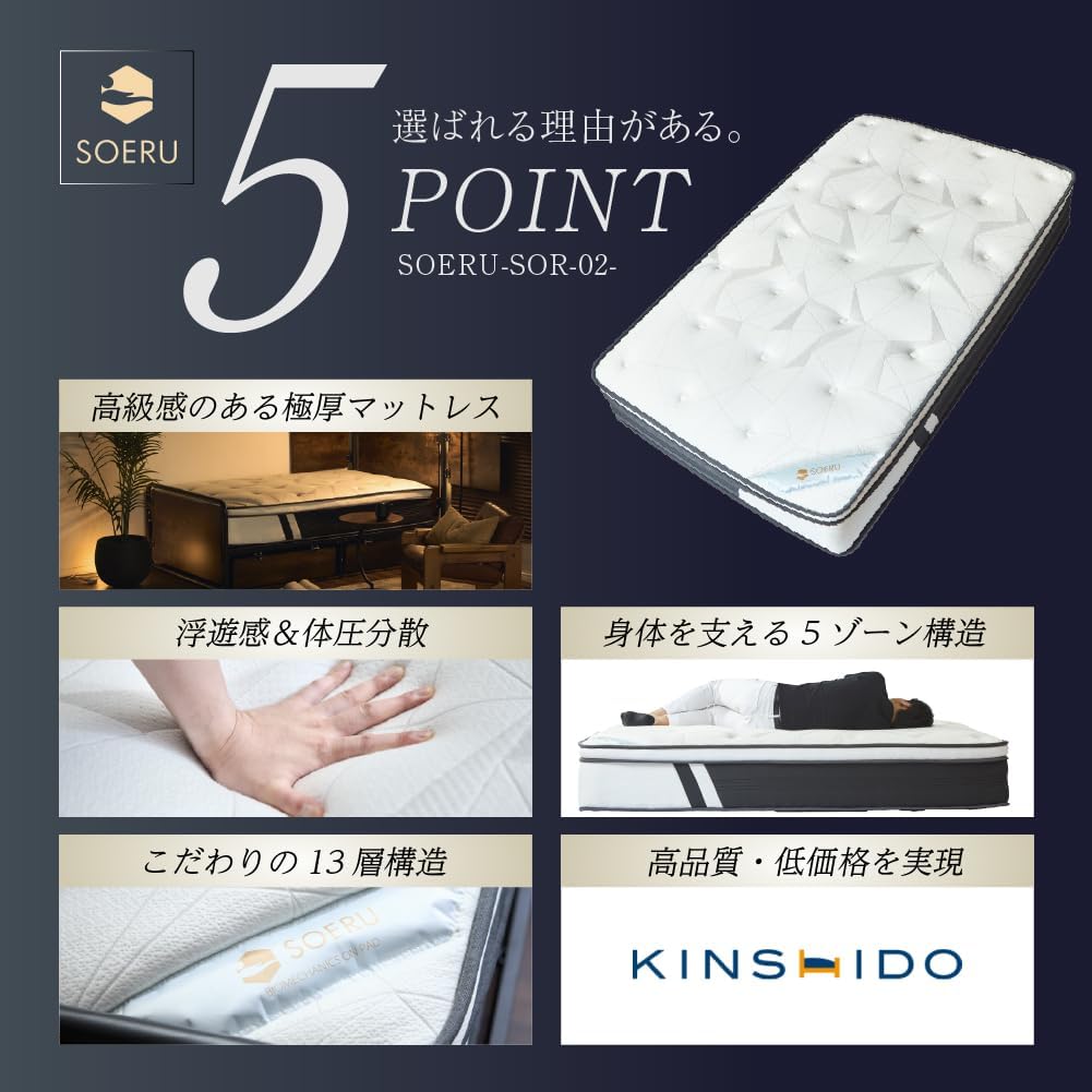 マットレス 極厚33cmラテックス×低反発13層ユーロトップ構造5ゾーン体圧分散 Amazon.co.jp: SOERU マットレス 極厚33cm ラテックス×低反発 13層