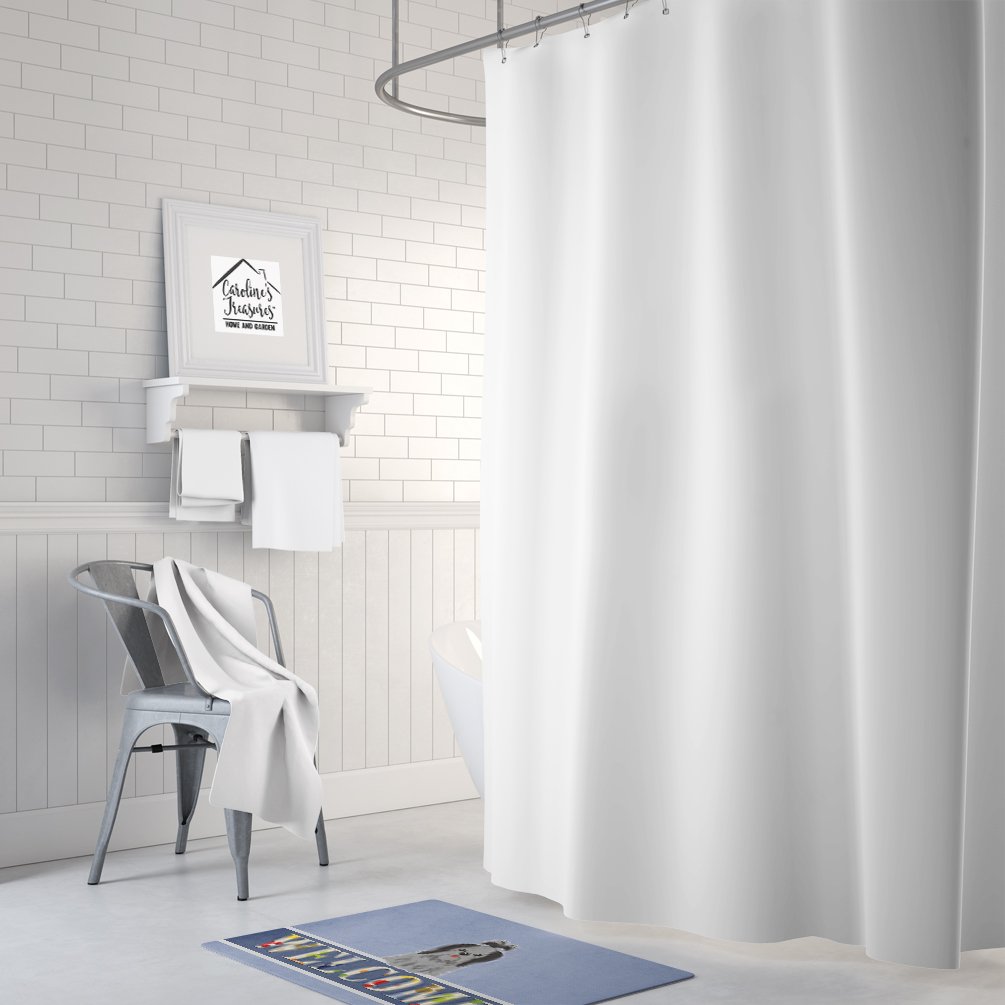 Caroline's Treasures BB5670RUG Shih Tzu Black Silver Welcome Machine Washable Memory Foam Mat, Bathroom Rug, Non-Slip Bath Mat, Durable Thick Washable Rugs for Kitchen, Bathroom Quick Dry, Decorative