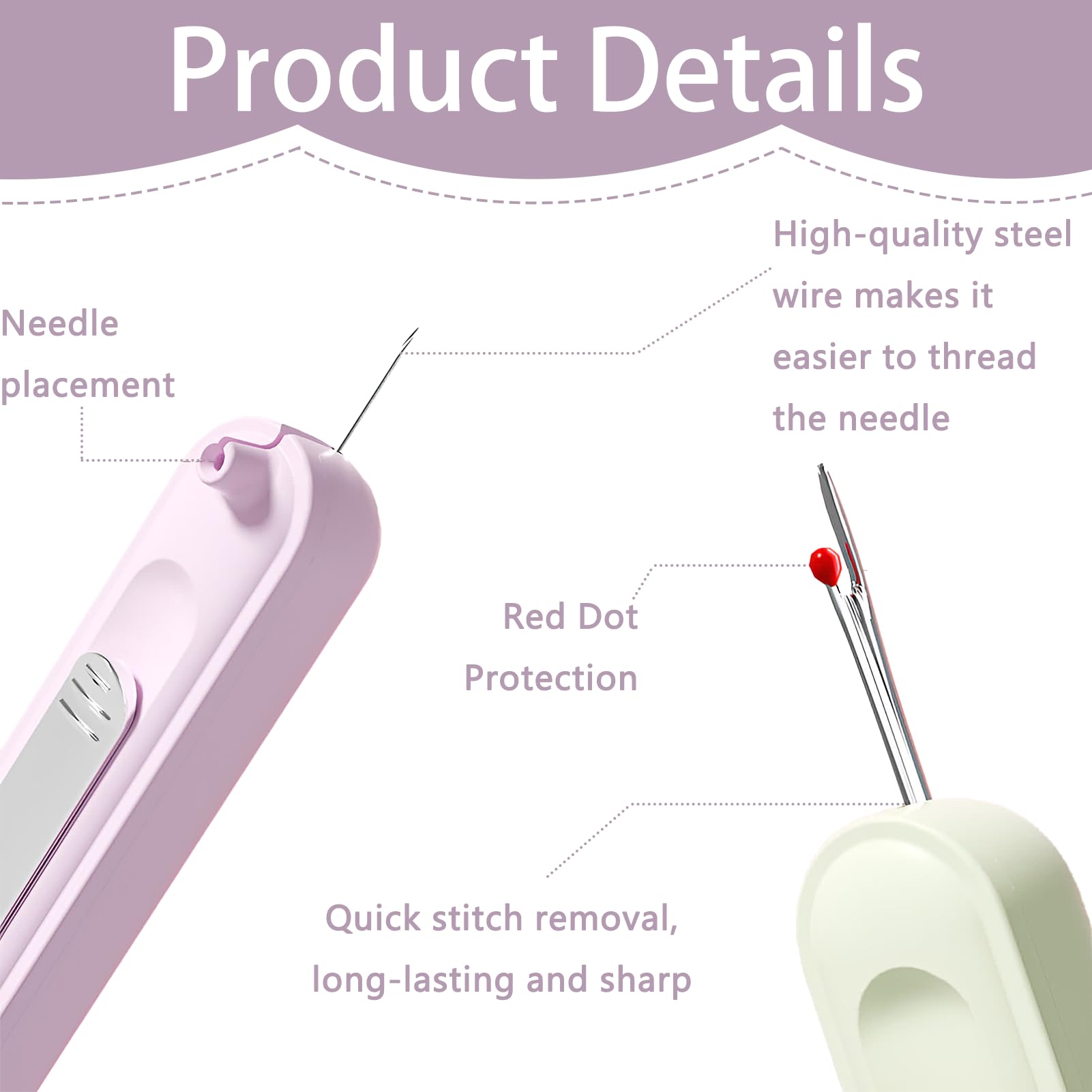 3x 2-in-1 Nadeleinfädler & Nahttrenner - Mehrfarbig Für Handnähen
