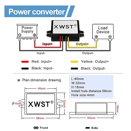 Miniatura 4 de DC 36V 48V Paso hacia abajo a 24V 1A 24W Convertidor Reductor de voltaje, fuente de alimentación impermeable del transformador de DCDC Buck