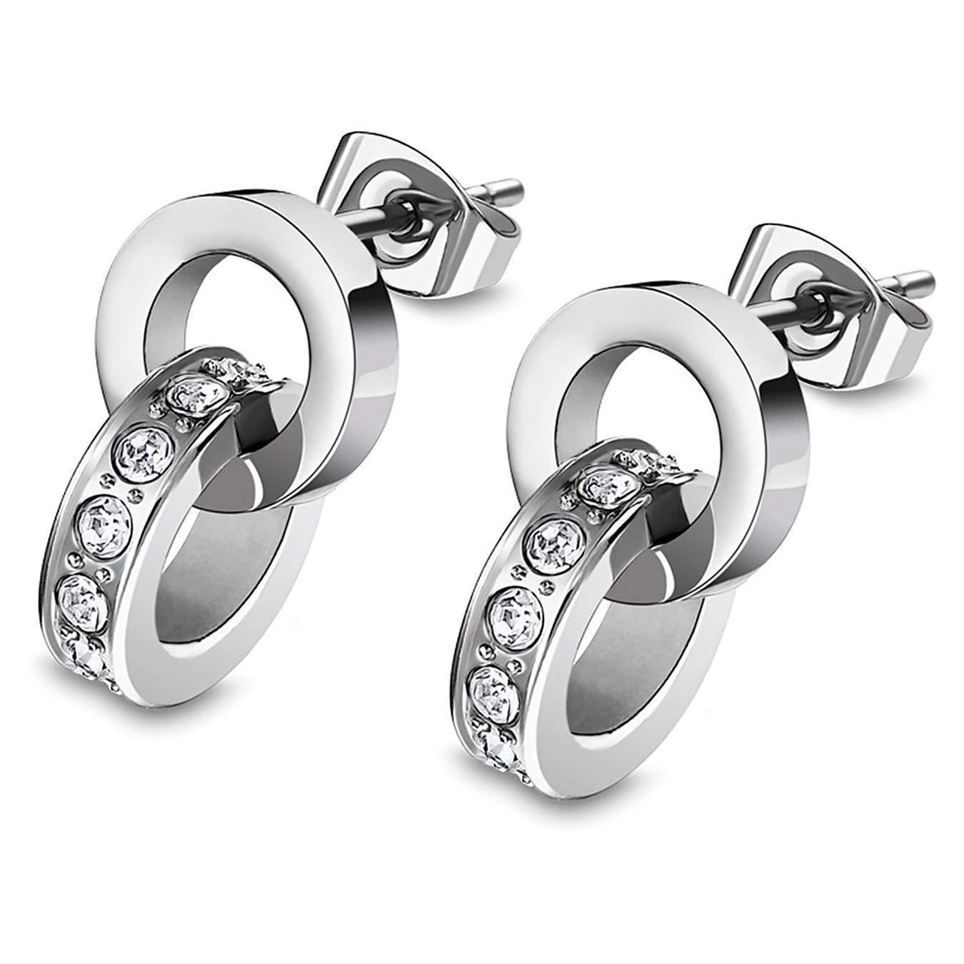 LOTUS SILVER Lotus - Pendientes plateados LS1981-4/1 de acero inoxidable para mujer Style JLS1981-4-1