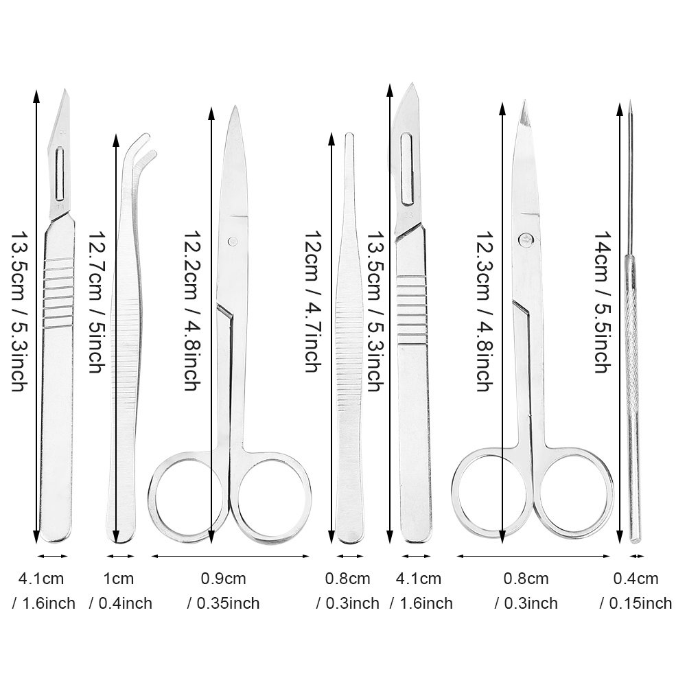 7 Pièces Kit de Dissection Ensemble de Dissection de Laboratoire en Acier Inoxydable Outils de Dissection de Laboratoire D'étudiant en Biologie