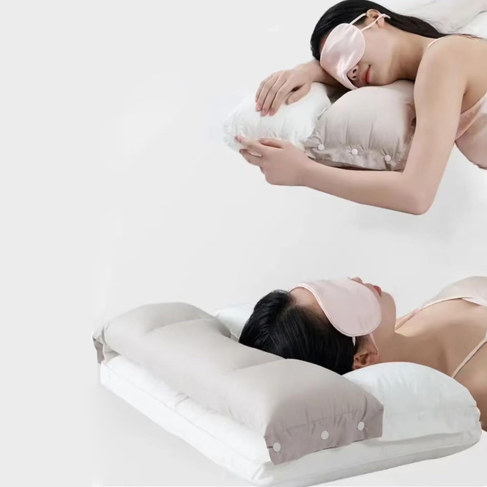 Cuscino per Ergonomico e Traspirante | Cuscino Per Il Sonno Su Fianco E Schiena A Doppio per Anziani, Adulti, Donne, Uomini, Hotel, Viaggio, Divano, Dormitorio,